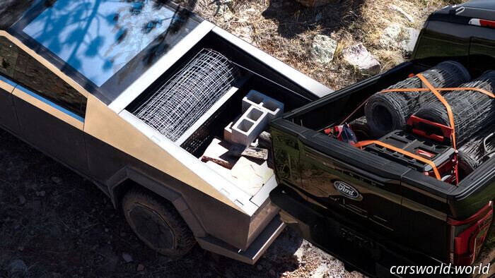 El Cambio de Marca Cybertruck De Tesla Se Parece Mucho A La F-150 de Ford | Carscoops